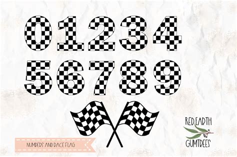 Checkered Numbers Race Flag Svg Png Dxf Pdf For Cricut Cameo By