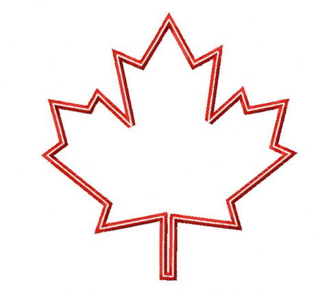 Maple Leaf Applique Machine Embroidery Design Four Sizes 4x4 5 6 8in