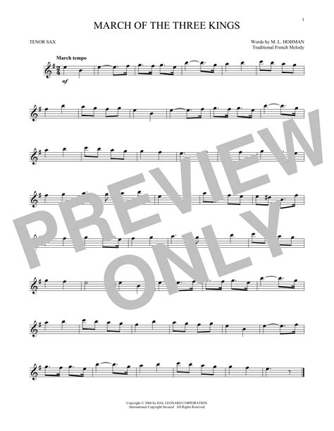 March Of The Three Kings By Traditional French Melody Sheet Music For