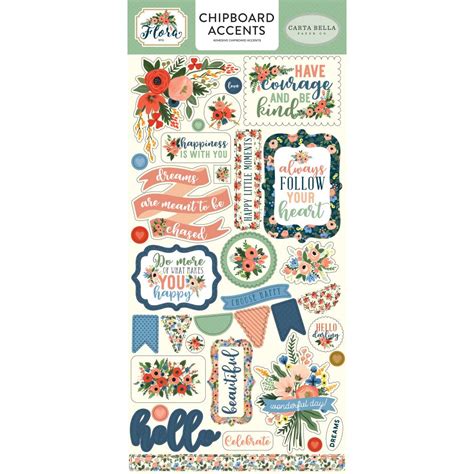 Carta Bella Flora No 2 Collection 6x12 Chipboard Accents