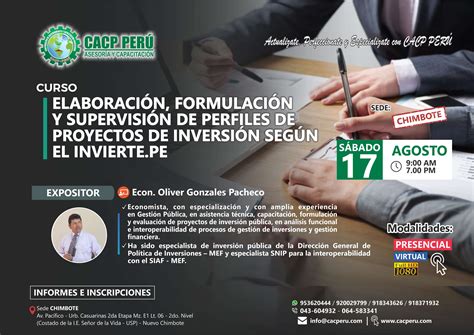 CACP Perú Curso Elaboración Formulación Y Supervisión De Perfiles