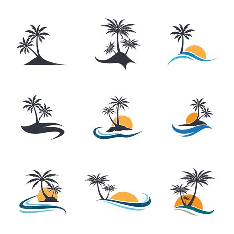 Palm Tree Summer Vector Icon Tree Caribbean Tropic Vector Tree