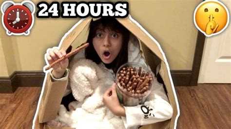 24 Hour Overnight Challenge In A Box Fort Youtube