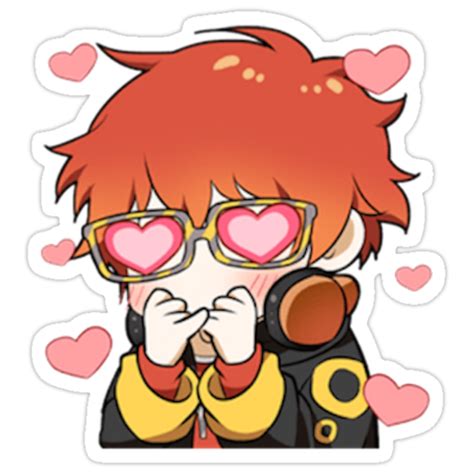 Mystic Messenger 707 Emoticon Stickers By Justthatlass Redbubble