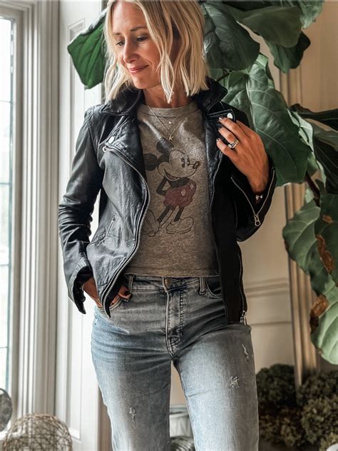 Washed Leather Motorcycle Jacket Curated On Ltk