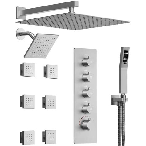 Grandjoy Serenityflow 15 Spray 16 And 6 In Dual Wall Mount Fixed And