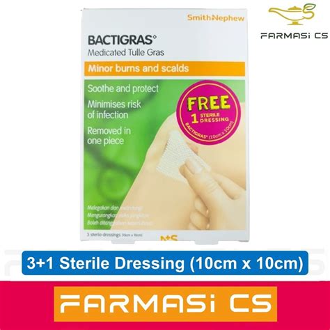 Smith And Nephew Bactigras Medicated Paraffin Gauze Dressings 31 Sterile 10cm X 10cm Exp06