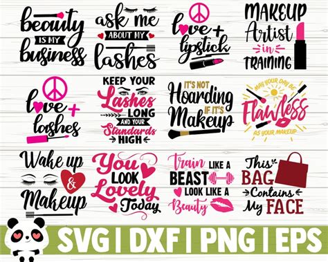 61 Makeup Svg Bundle Beauty Svg Cosmetics Svg Mascara Svg Lips Etsy