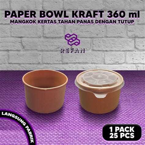 Jual Paper Bowl Tebal Ml Per Pack Mangkuk Tahan Panas Microwave