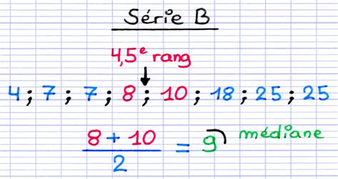 Calculer La M Diane D Une S Rie Statistique