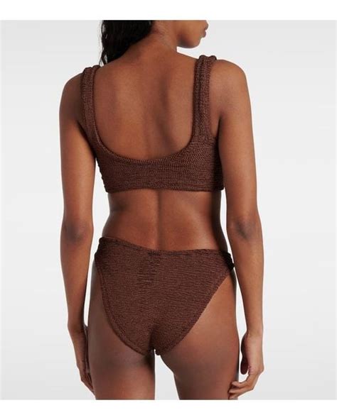 Hunza G Hallie Bikini In Brown Lyst