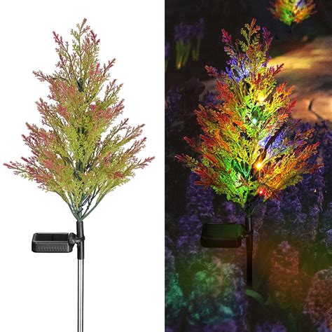 2 Pack Solar Tree Lights Garden Outdoor Waterproof Solar Yard Decoration Light Solar Stakes