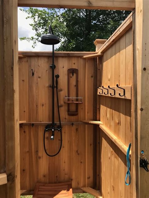 Standard Outdoor Shower Kit With Dark Shower Head Coastal Courtyard