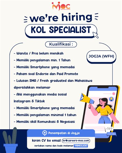 Lowongan Kerja KOL Specialist Di PT MOC Milenial Indonesia LokerJogja ID