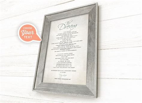 Framed Personalized Canvas Poem Custom Poem Print Custom Etsy