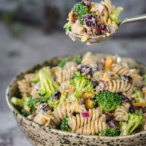 Broccoli Cheddar Pasta Salad W Cranberries And Bacon