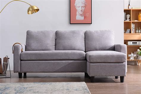 Campbell 3 Seater Sofa With Reversible Chaise In Light Grey Shop