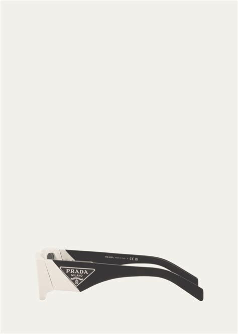 Prada Mens Triangle Logo Bicolor Rectangle Sunglasses Bergdorf Goodman