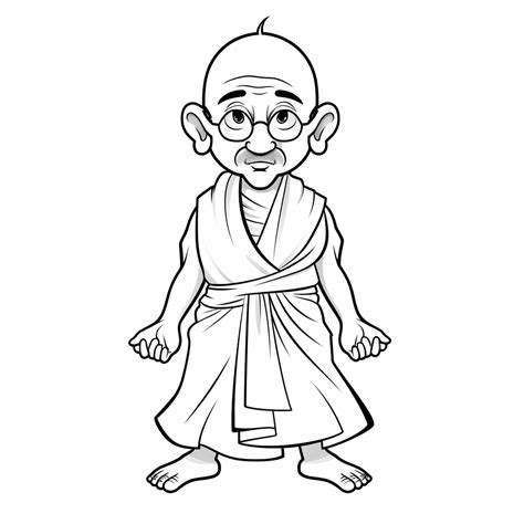 Simple Gandhi Coloring Page Coloring Page