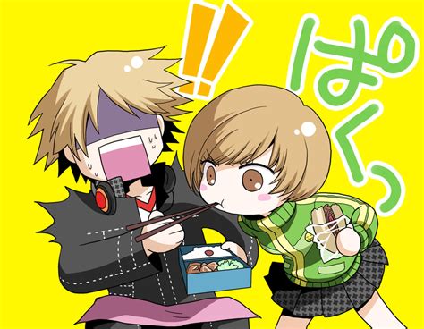 Satonaka Chie And Hanamura Yousuke Persona And 1 More Drawn By