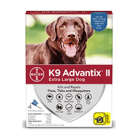 K9 Advantix Ii Flea And Tick Treatment For Extra Large Dogs 4 Monthly