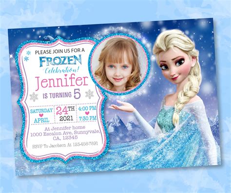 Elsa Anna Invitation Frozen Birthday Invitation Princess Etsy