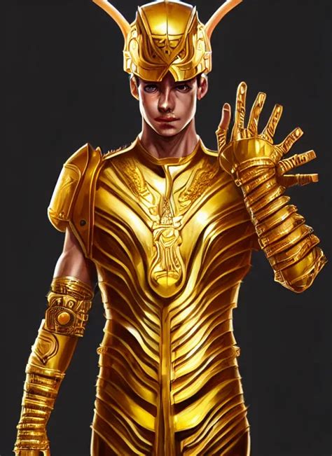 The God Hermes Gold Armour White Skin Male Stable Diffusion