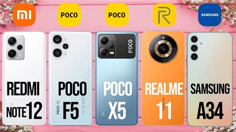 REDMI NOTE 12 VS REALME 11 VS POCO X5 SAMSUNG GALAXY A34 VS POCO F5