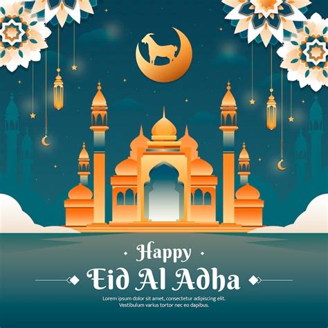 Ilustración de gradiente para la celebración de eid al adha Vector Gratis