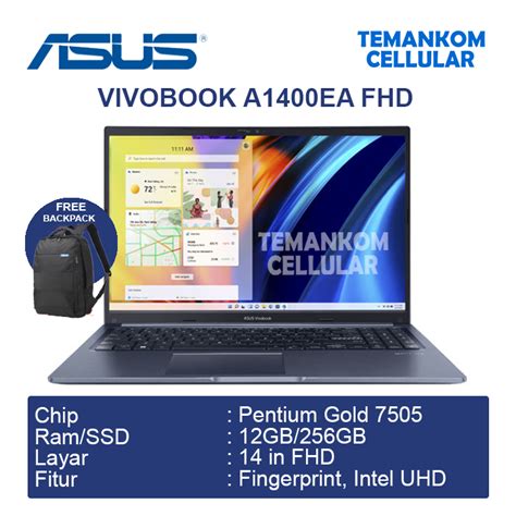 Jual Laptop Asus Vivobook A Ea Fhd Pentium Gold Ram Gb