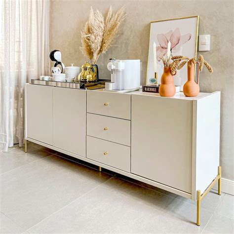 Buffet Jasper Cm Off White Fosco C Dourado Homedock Buffet