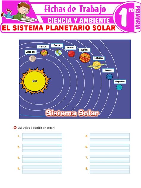 El Sistema Planetario Solar Para Primer Grado De Primaria Pdf Planetas Satélite Natural