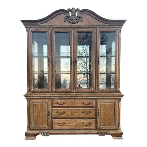 Lexington Furniture Carved Cerused Oak China Cabinet Chairish