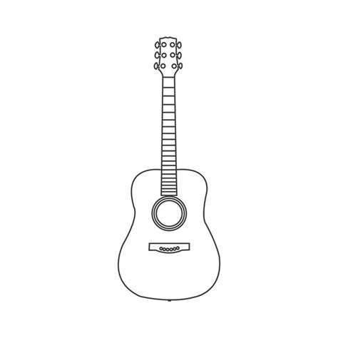 Acoustic Guitar Drawing Outline