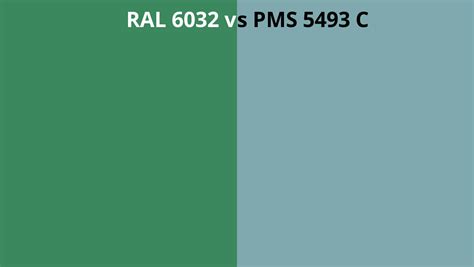 Ral 6032 Vs Pms 5493 C Ral Colour Chart Uk