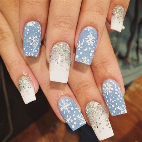 35 Snowflake Nails Designs And Ideas To Wear In Winter Snowflake