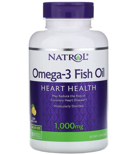 Natrol Omega 3 Fish Oil Natural Lemon Flavor 1000 Mg 150 Softgels