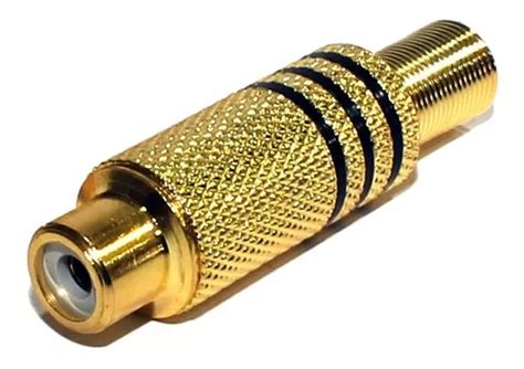 50 Pçs Plug Rca Femea Metálico Mola 6mm Dourado C Preto Frete grátis