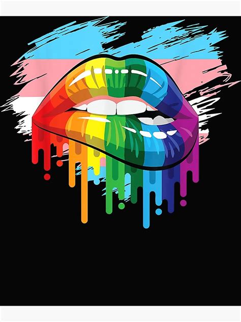 Lips Sexy Heart Lgbt Flag Rainbow Lgbt Pride Gay Lesbian Poster For