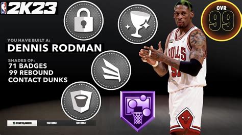 The Best Dennis Rodman Build Nba 2k23 Crazy Lockdown Defender And 99 Rebound Youtube