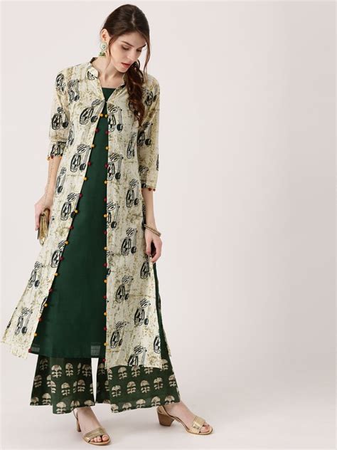 15 Stylish Latest Double Layered Kurtis Online Shopping Kurta Designs