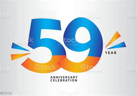 Vektor Logotipe Logo Perayaan Ulang Tahun 59 Tahun Desain Angka 59