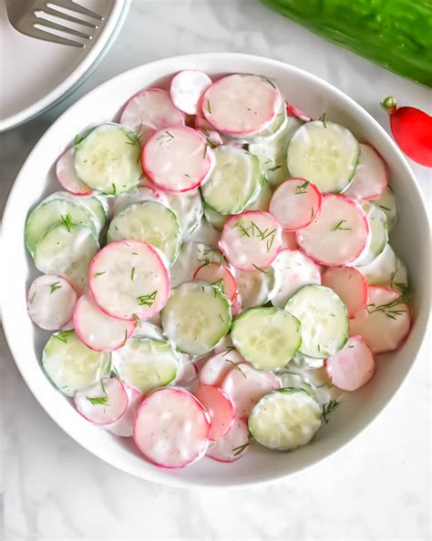 Radish Cucumber Salad - Herbs & Flour