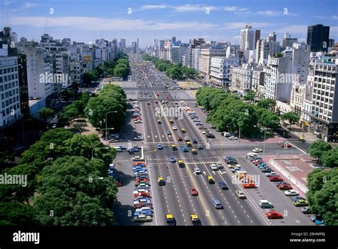 Avenida 9 De Julio Buenos Aires Argentina Prima Che Le Corsie Del