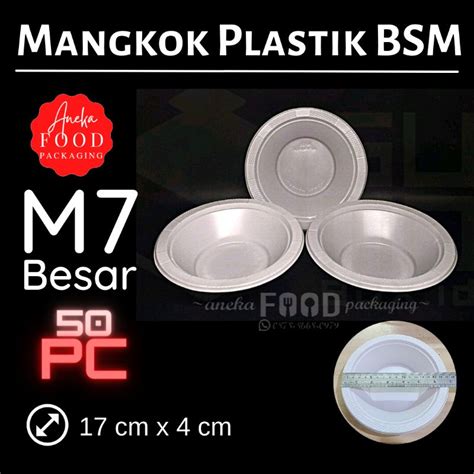 Jual Mangkok M 7 Plastik BSM Putih Susu Besar Shopee Indonesia