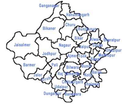 districts of Rajasthan area,population and headquarters of each ...