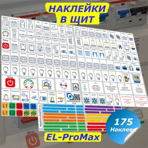 Набор наклеек для электрощитов - Маркировка220