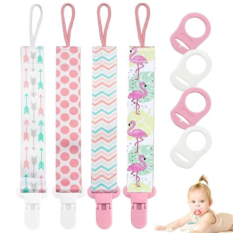 4 Pcs Baby Dummy Strap Clip Pacifier Clip Dummy Holder