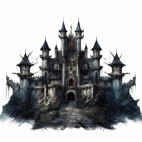 Gothic castle illustration sketch of a dark castle dark castle drawing ...