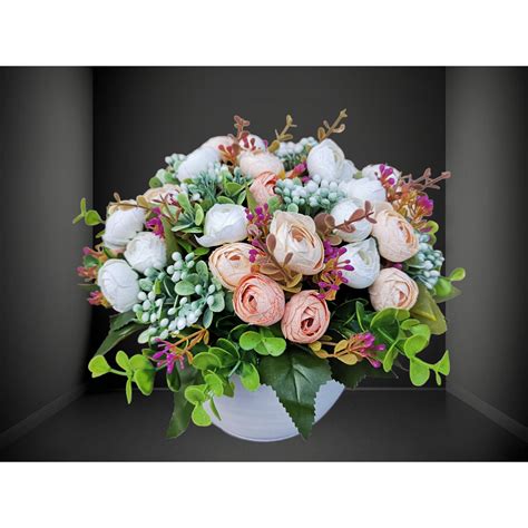 Aranjament Floral Colorat Diametru 22 Cm Cu Flori Artificiale DADY